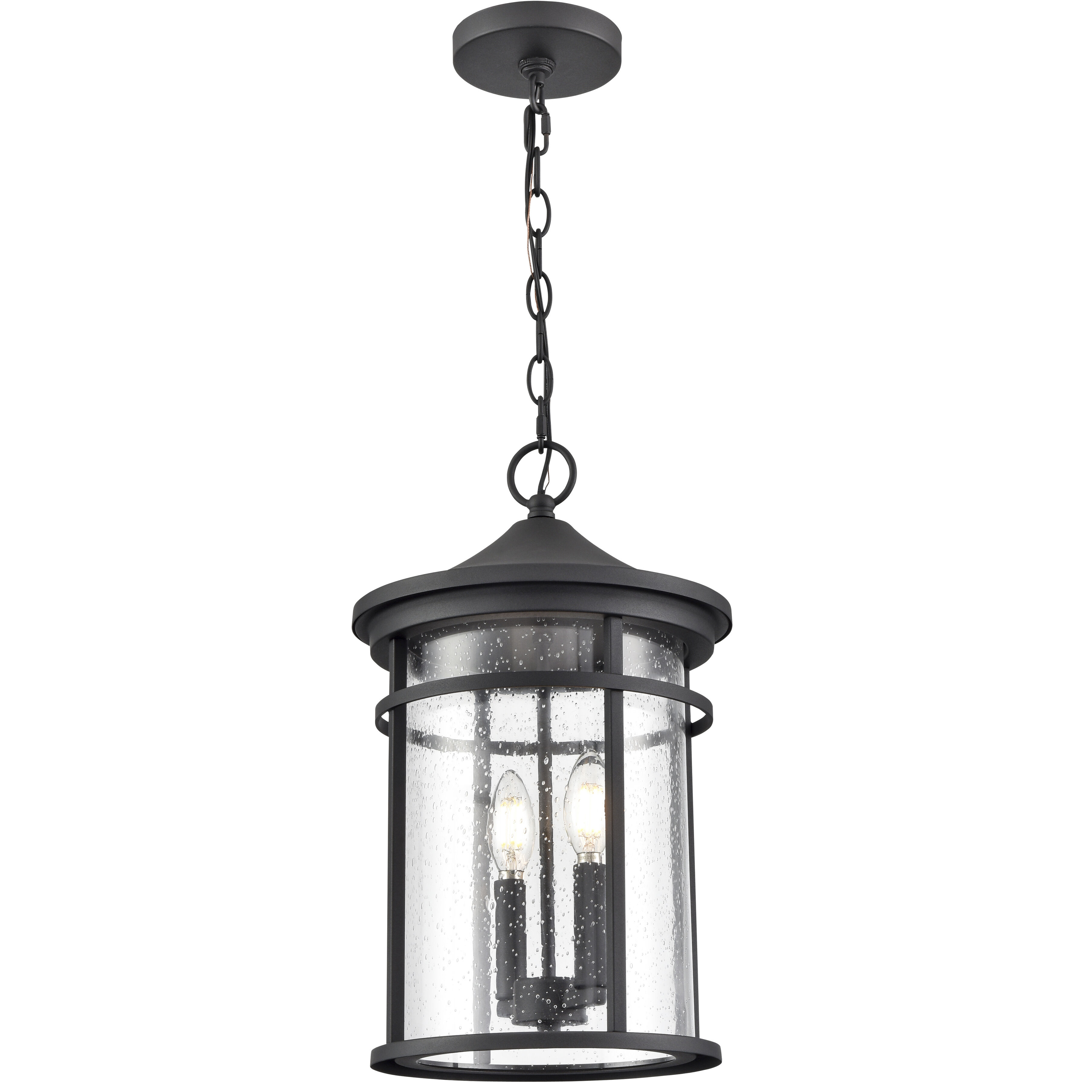 Namath 2 Light 10.5 inch Textured Black Outdoor Hanging Lantern